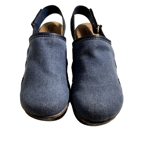 BOC Born Shoes Womens 9 M Lyza Blue Canvas Adjustable Slingback Block Heel Clogs - Picture 9 of 9